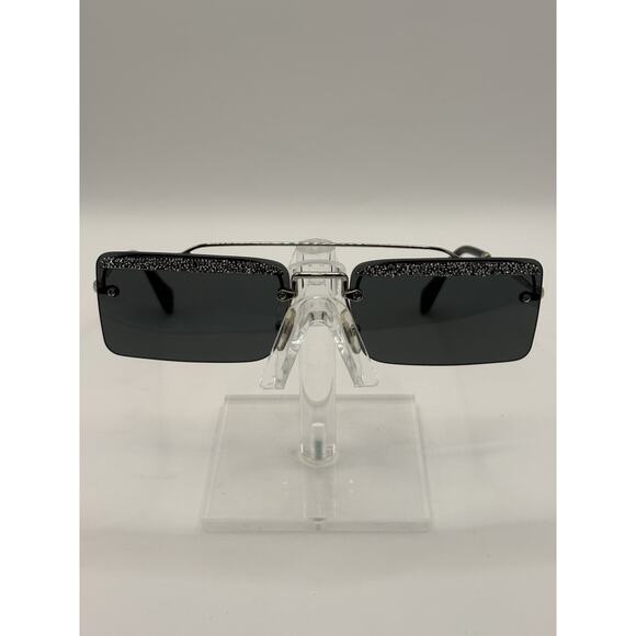 Miu Miu SMU69T Rhinestone Shield Sunglasses Silver Gray 58-18-140 main image 8
